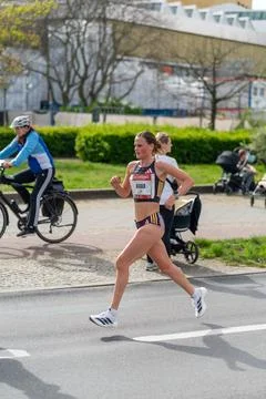 Berlin Halfmarathon April 14 2024 Stock Photos