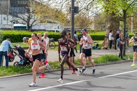 Berlin Halfmarathon April 14 2024 Stock Photos
