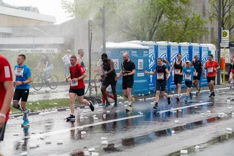 Berlin Halfmarathon April 14 2024 Stock Photos