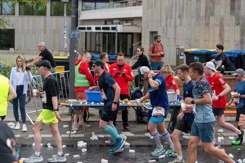 Berlin Halfmarathon April 14 2024 Stock Photos