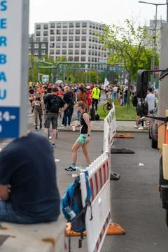 Berlin Halfmarathon April 14 2024 Stock Photos