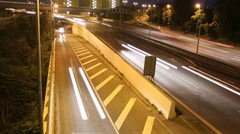 Berlin - Highway by Night Stock Footage 8550366