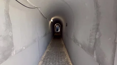 Berlin: Installation with replica of a Hamas tunnel on Bebelplatz square, 4K Stock Footage 275551498