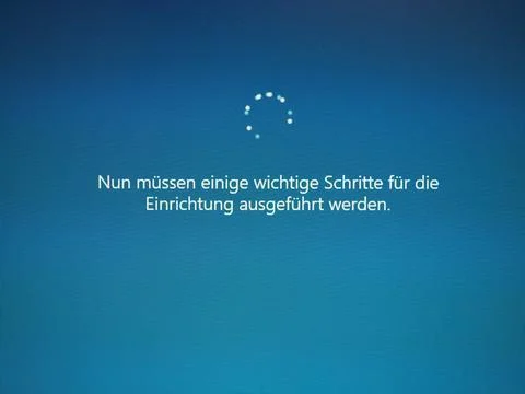 BERLIN - JUN 2020: German Windows 10 update, Important steps for the setup Stock Photos