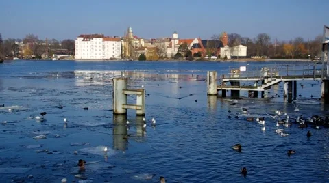 Berlin Koepenick in Winter Stock Footage 49096283