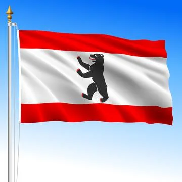Berlin lander waving flag, Germany, Europe, illustration Stock-Illustration