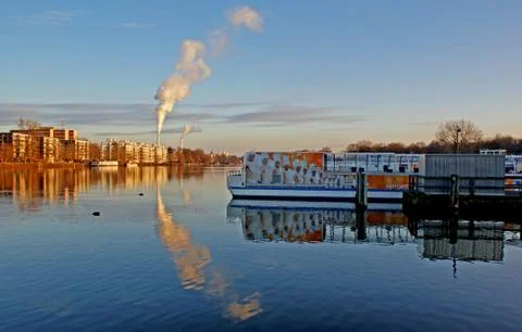 Berlin landscape over the river Spree Foto stock