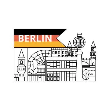 Berlin Line Concept Stock Illustration