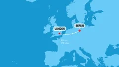 Paris to London Flight Travel Route Stock Video Pond5