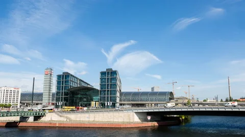 Berlin Main Station time lapse Stock Footage 64980067
