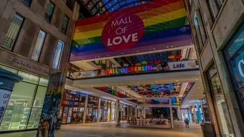 Berlin Mall of love, panoramic hyperlapse timelapse, Germany - 4k Video stock 206039652