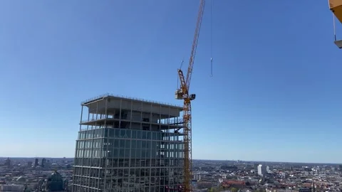 Berlin Mitte Aerial View Tiergarten Construction Site Buildings Stock Footage 332422720