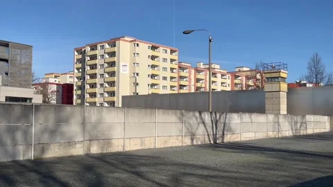 Berlin: Monument of the Berlin Wall Memorial along Bernauer Strasse, 4K Stock Footage 170238926