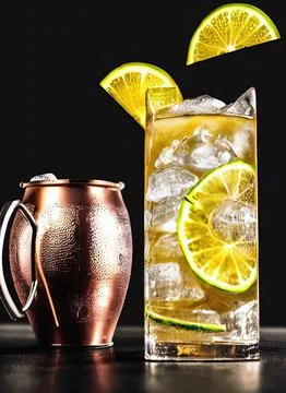 Berlin Mule Bar Drink. Adult Beverage Collection. Stock Illustration