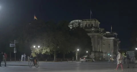Berlin at Night, Germany - 4K Stock Footage 68501913