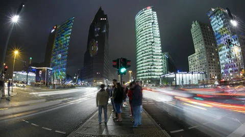 Berlin by night motion timelapse 库存影片 134559537