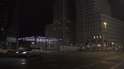 Berlin at night potsdamer platz eastern germany Video stock 56564234