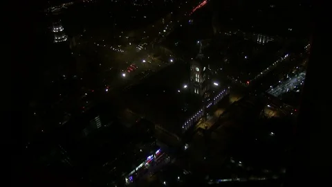 Berlin Night Top View Stock Footage 116409411