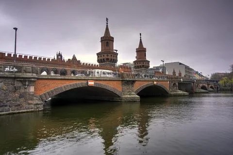 Berlin Oberbaum Bridge Angle Stock Photos