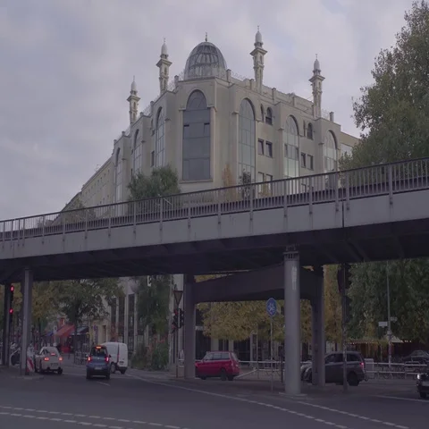 Berlin Omar Mosque with Train 4K Stock Footage 69122093