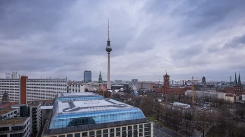 Berlin Panoramic Time Lapse over Berlin Cathedral with Great View Stock Footage 84615090