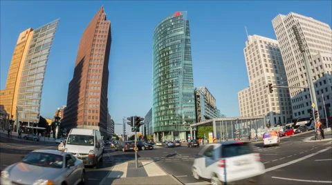 Berlin Potsdamer Platz time lapse of traffic Stock Footage 41846267