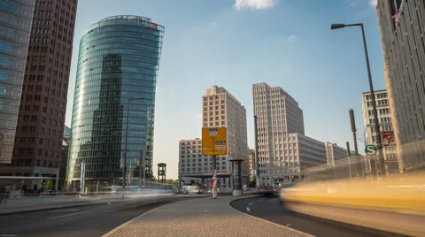 Berlin Potsdamer Platz time lapse of traffic Stock Footage 41851743