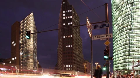 Berlin - Potsdamer Platz - time lapse - 4k Stock Footage 77593258
