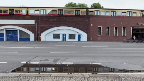 Berlin: Rapid transit railway (S-Bahn) at Tiergarten train station, 4K Stock Footage 276711306