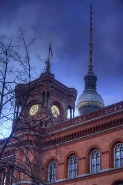 Berlin Red Town Hall Stock Photos