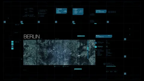 Berlin : Satellite map view (Darkweb Interface) Video stock 129295863