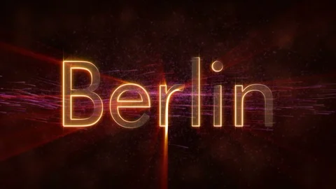 Berlin - Shiny looping city name in Germany, text animation Stock-Footage 99600983