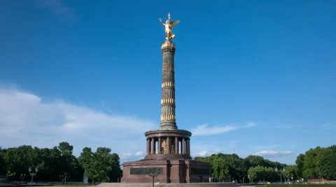Berlin Siegessaule, time lapse in motion Stock Footage 36516485