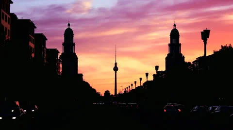 Berlin Silhouette Stock Footage 26089409