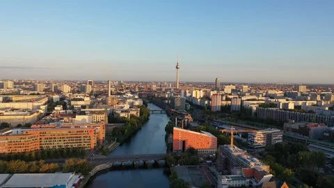 Berlin skyline aerial view 스톡 동영상 126345127