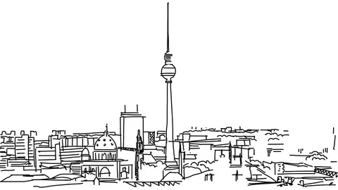 Berlin Skyline Animation Stock Footage 73852718