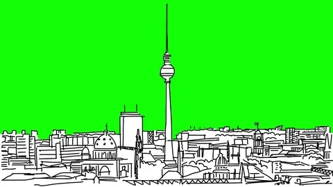 Berlin Skyline Animation Stock Footage 73852729