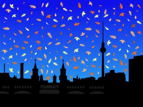Berlin skyline in autumn Stock Illustration