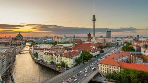 Berlin skyline city Stock Footage 83344030