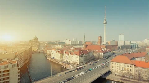 Berlin Skyline City Timelapse with cloud Dynamic in Full HD 1080p Stock Footage 42599696