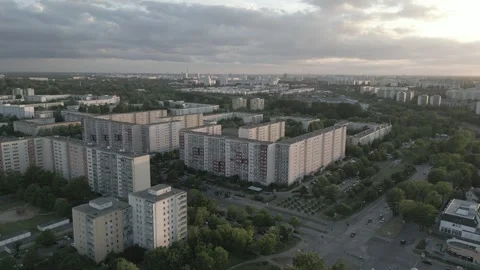 Berlin Skyline with Dramatic Cloudy Sky Aerial Drone Cityscape Germany 4K Stock Footage 277127250