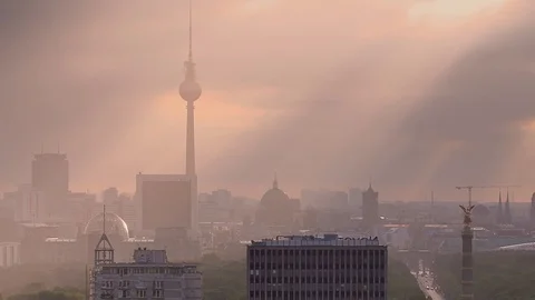 Berlin Skyline Stock Footage 80893498