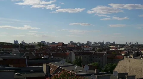 Berlin Skyline with Roofs of the Trend District Neukölln 스톡 동영상 40357699