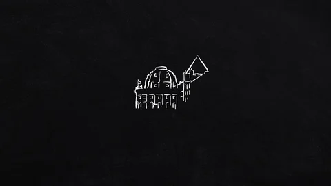 Berlin Skyline sketch - self-drawing lines Stock Footage 110958741