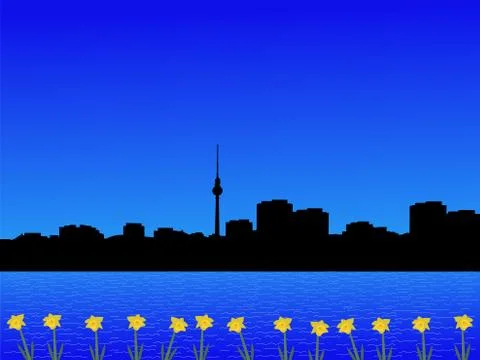 Berlin skyline in spring Stock Illustration