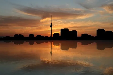 Berlin skyline at sunset Stock Illustration