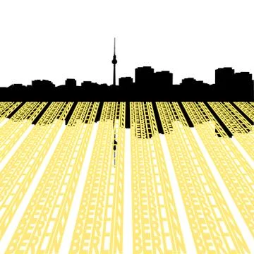 Berlin skyline with text Stock Illustration