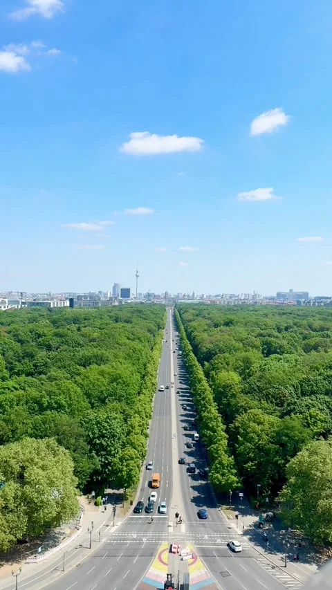 Berlin Skyline With TV Tower and Tiergarten Stock Footage 335965190