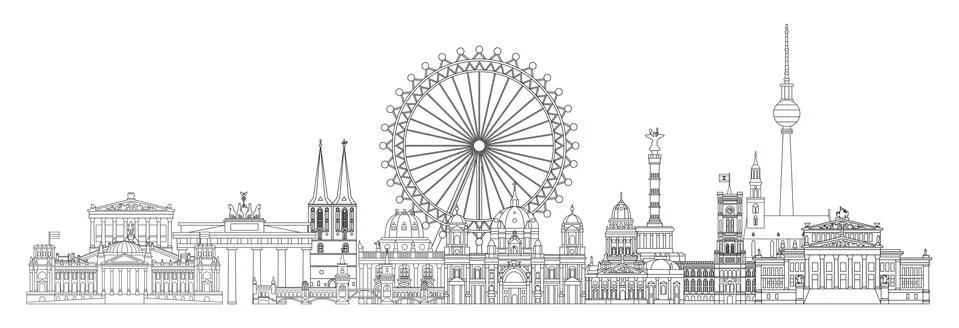 Berlin skyline vector Stock Illustration