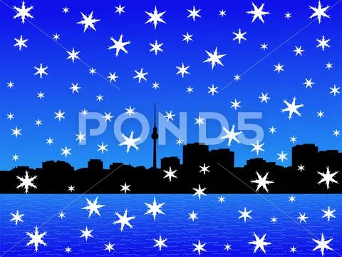 Berlin skyline in winter Stock Illustration
